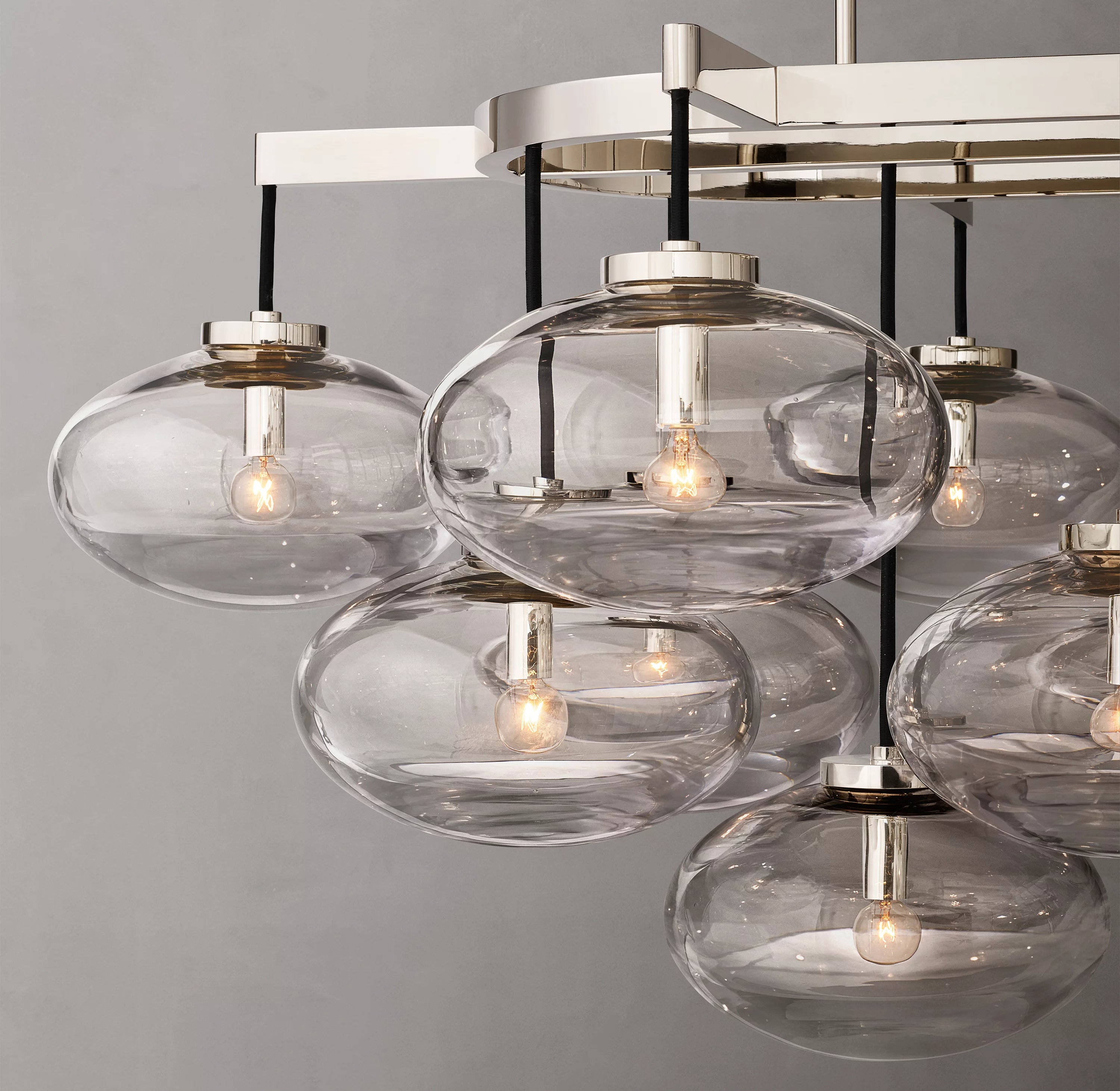 54 Inch Glass Bubble Oval Chandelier - Cabrette