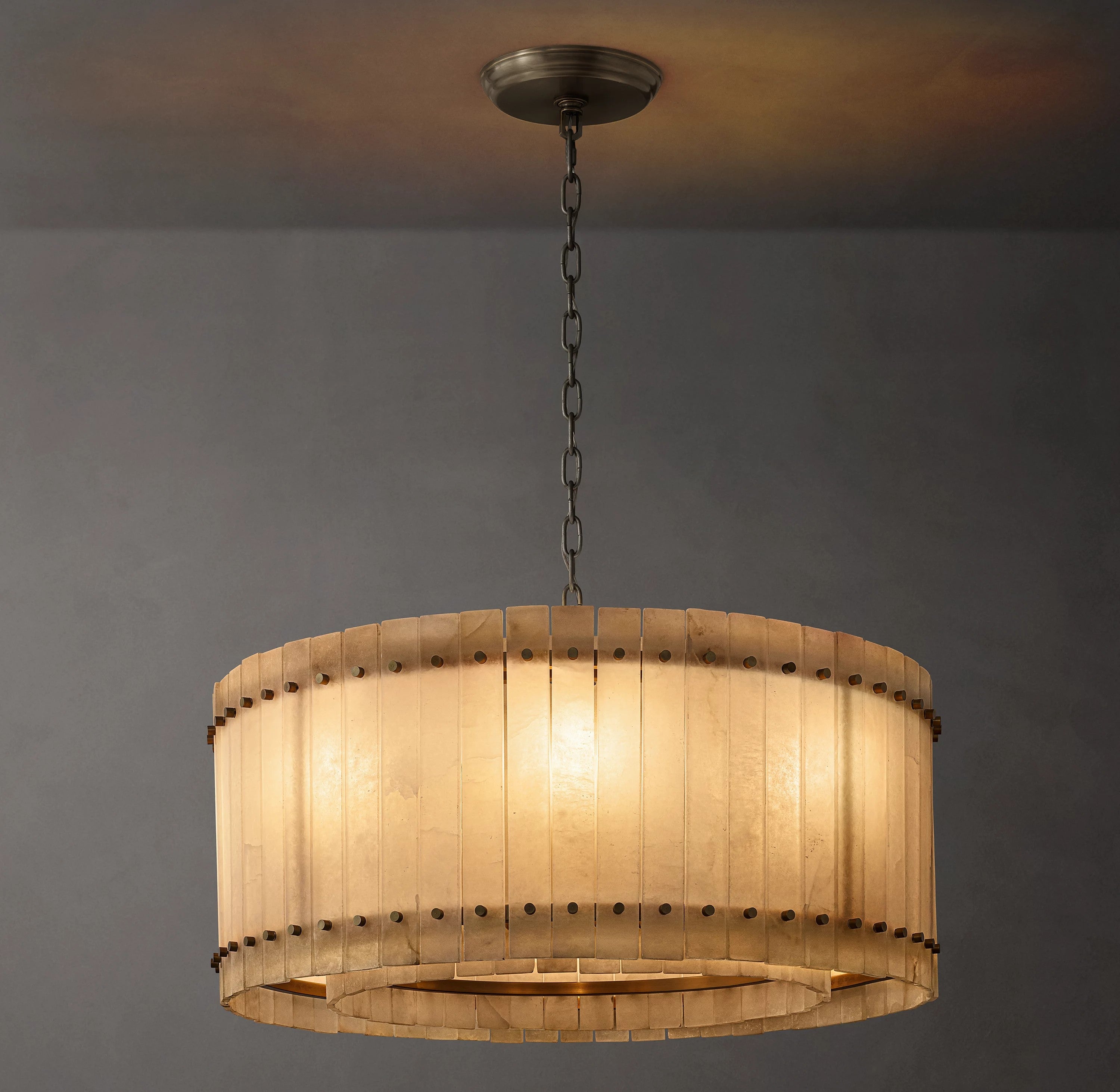37 Inch Alabaster Round Chandelier - San Marco