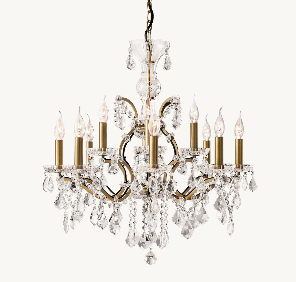 28 Inch Candelabra Crystal Chandelier - Rococo