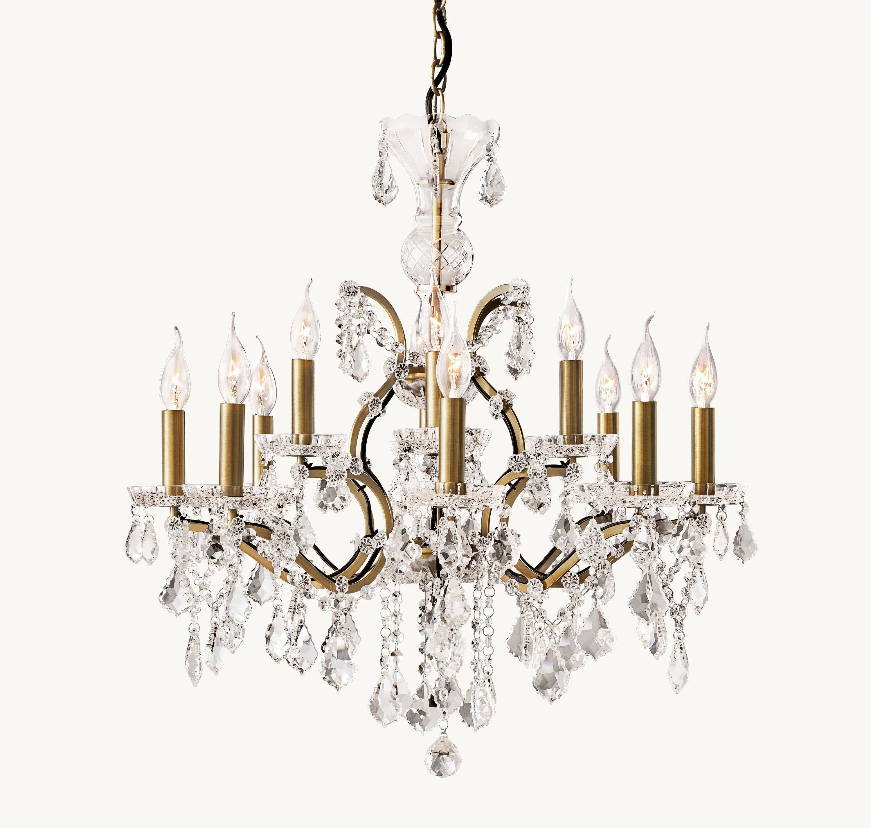28 Inch Candelabra Crystal Chandelier - Rococo