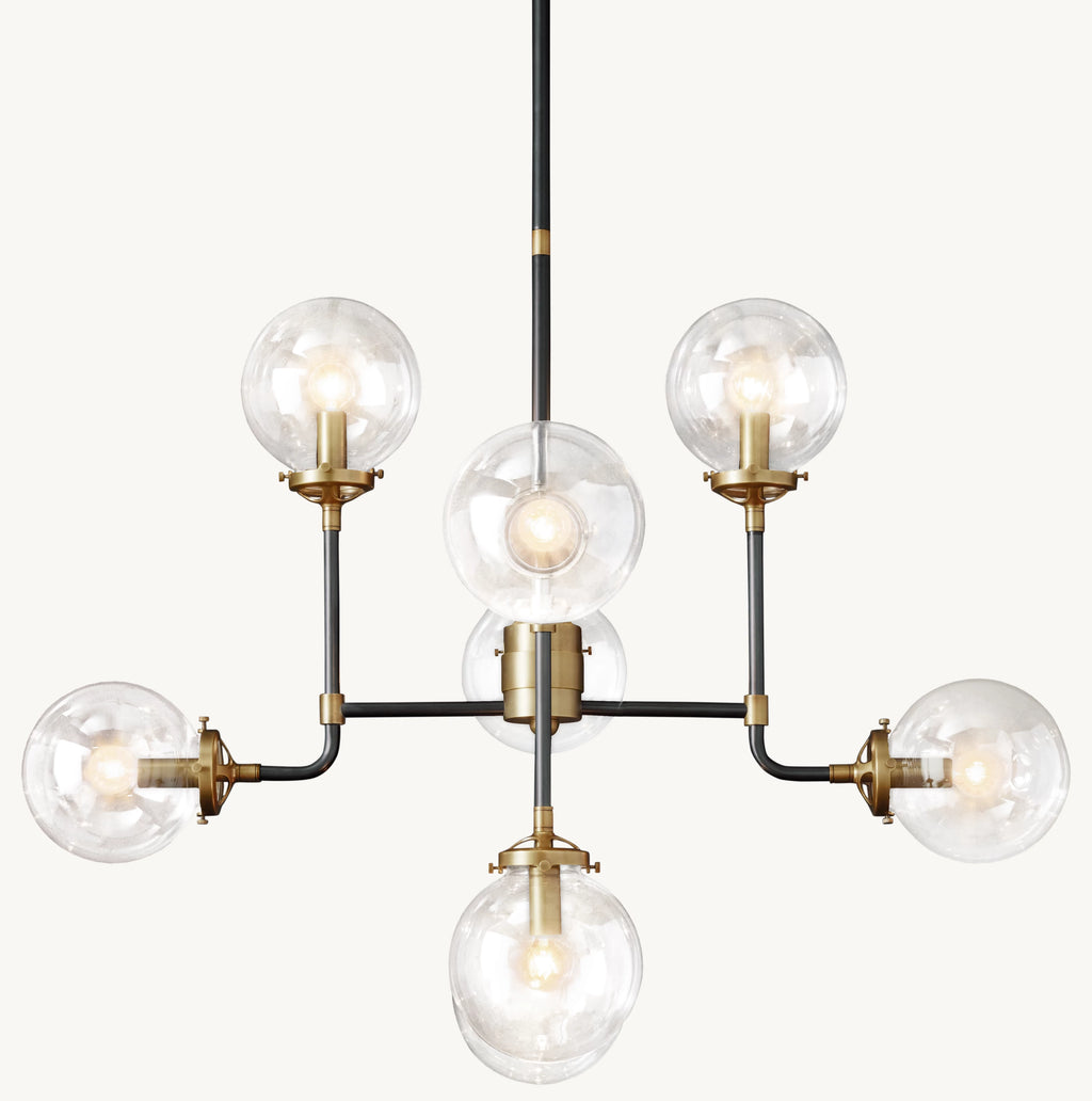 34 Inch Clear Glass Sputnik Globe Chandelier - Bistro