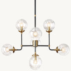 34 Inch Clear Glass Sputnik Globe Chandelier - Bistro