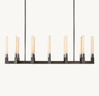 55 Inch Fluted-Glass Candlestick Linear Chandelier - Cannele
