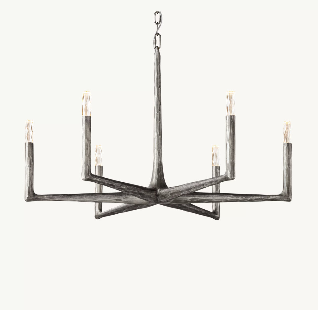 36 Inch Forged Candlestick Chandelier - Thaddeus