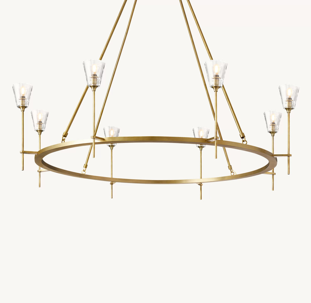 58 Inch Torch Round Chandelier - Verre
