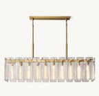 60 Inch Textured Glass Rectangular Chandelier - Calamette