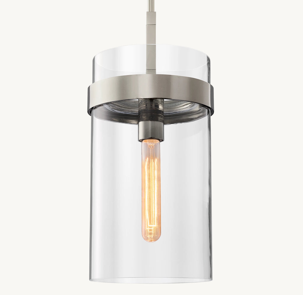 8 Inch Cylindrical Glass Pendant Light - Ravelle