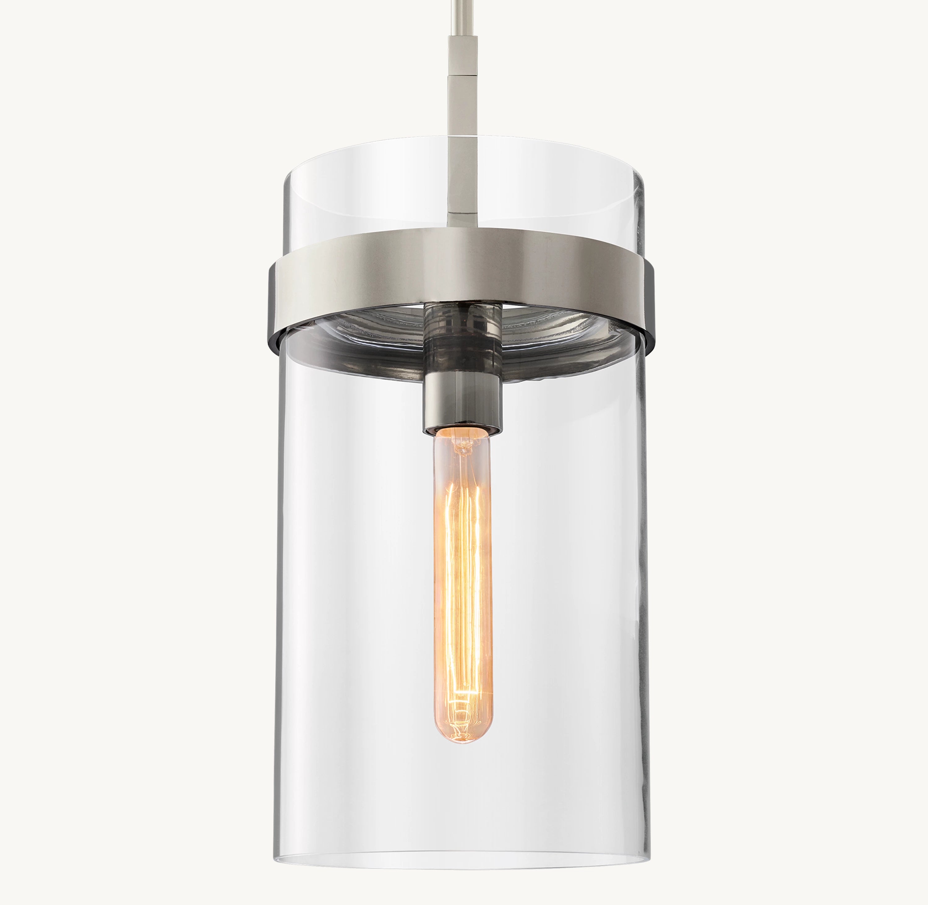 8 Inch Cylindrical Glass Pendant Light - Ravelle