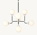 34 Inch Milk Glass Sputnik Globe Chandelier - Bistro