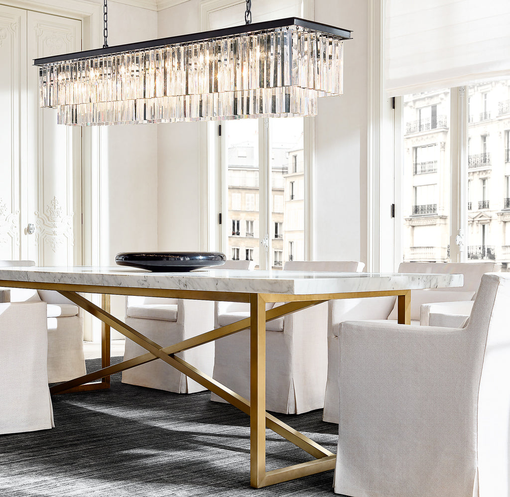 72 Inch Crystal Prism Rectangular Chandelier - Odeon
