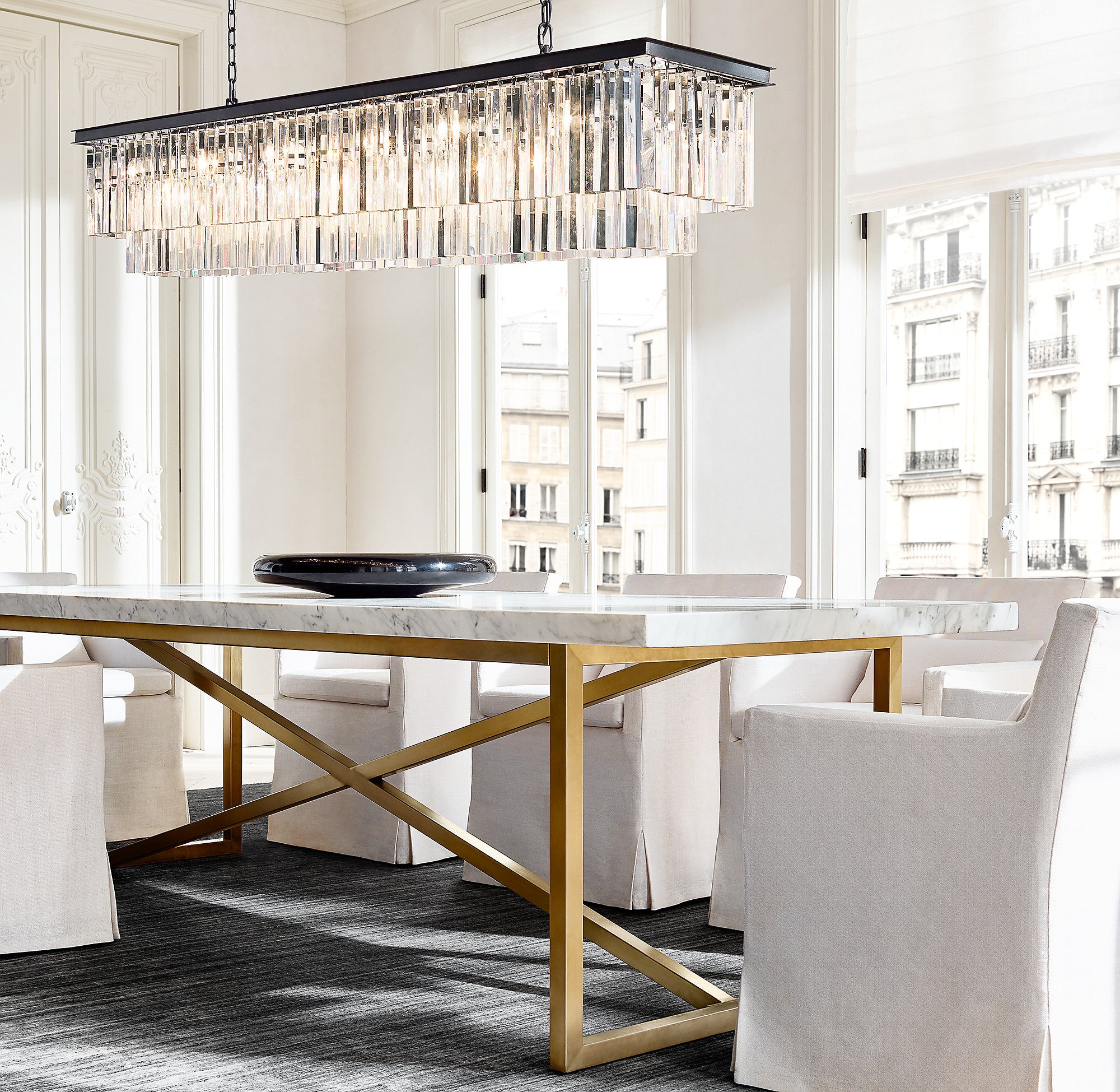 72 Inch Crystal Prism Rectangular Chandelier - Odeon