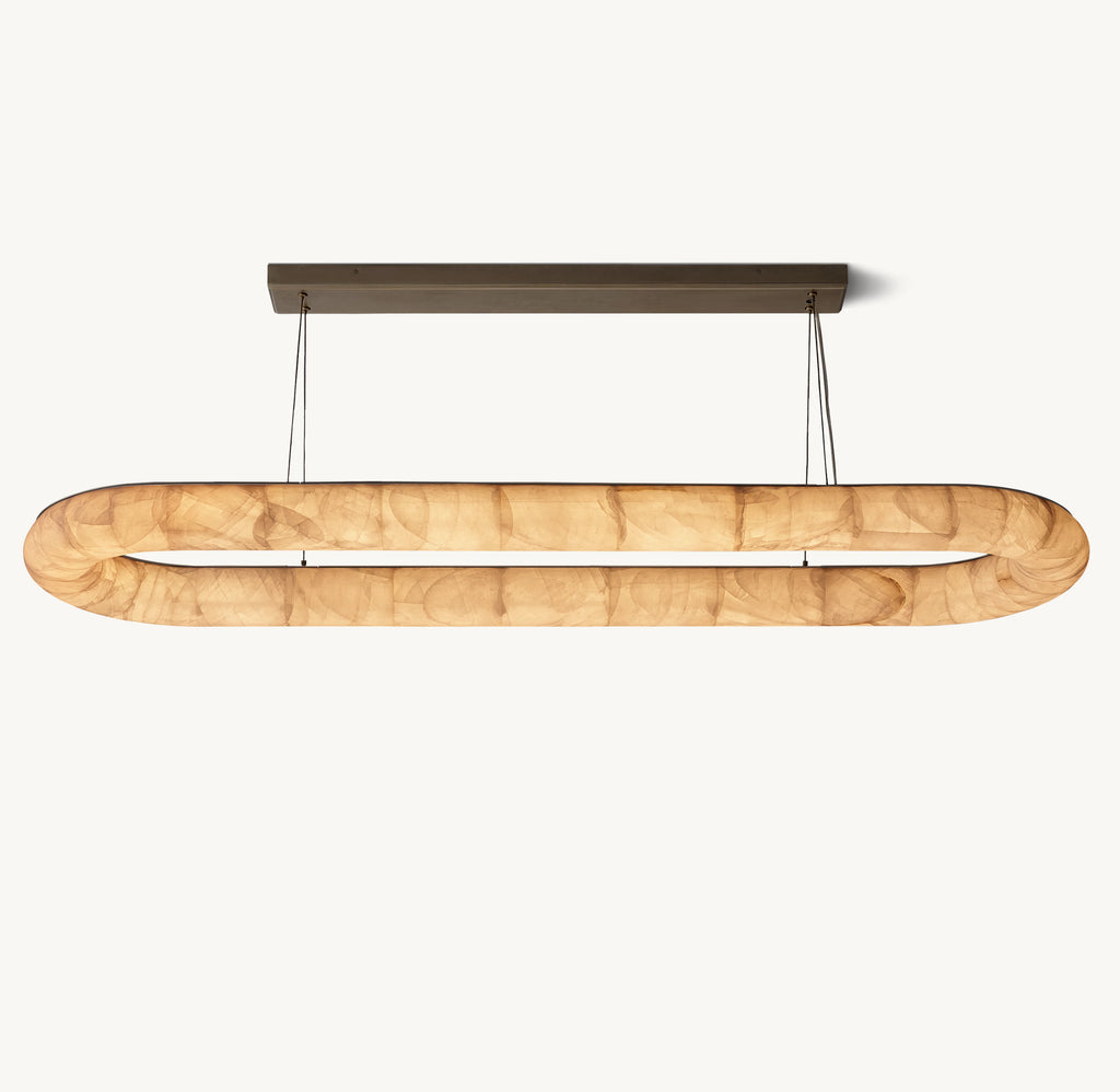 74 Inch Lisse Oval Alabaster Chandelier - Rivage