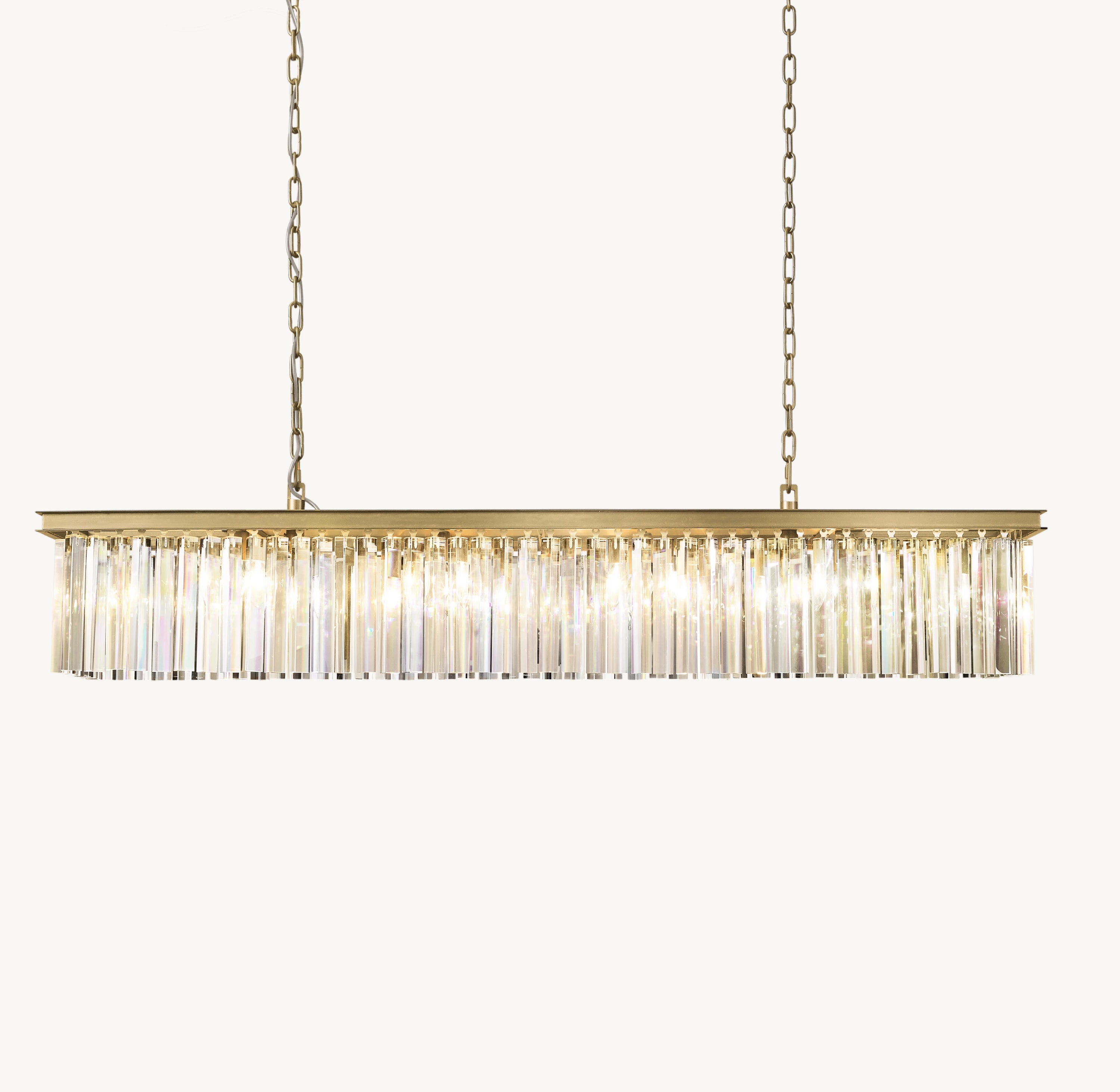 60 Inch Crystal Prism Rectangular Chandelier - Rhys