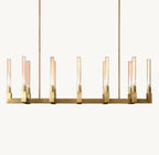 55 Inch Fluted-Glass Candlestick Linear Chandelier - Cannele