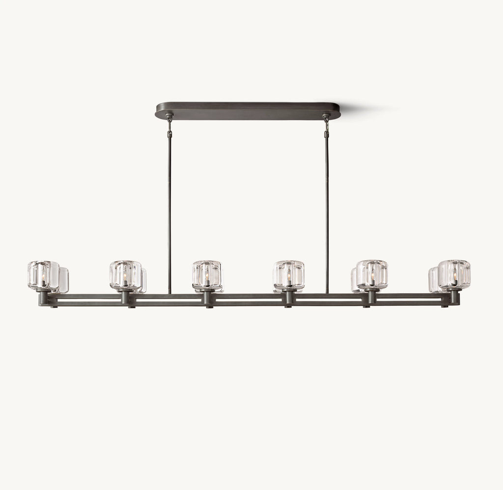 72 Inch Crystal Double Linear Candle Chandelier - Demaret