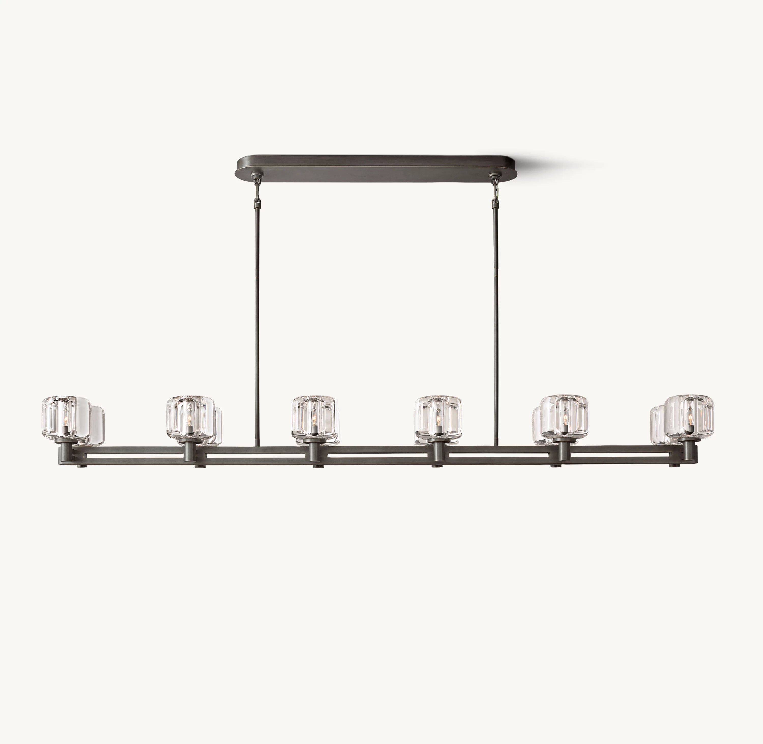 72 Inch Crystal Double Linear Candle Chandelier - Demaret