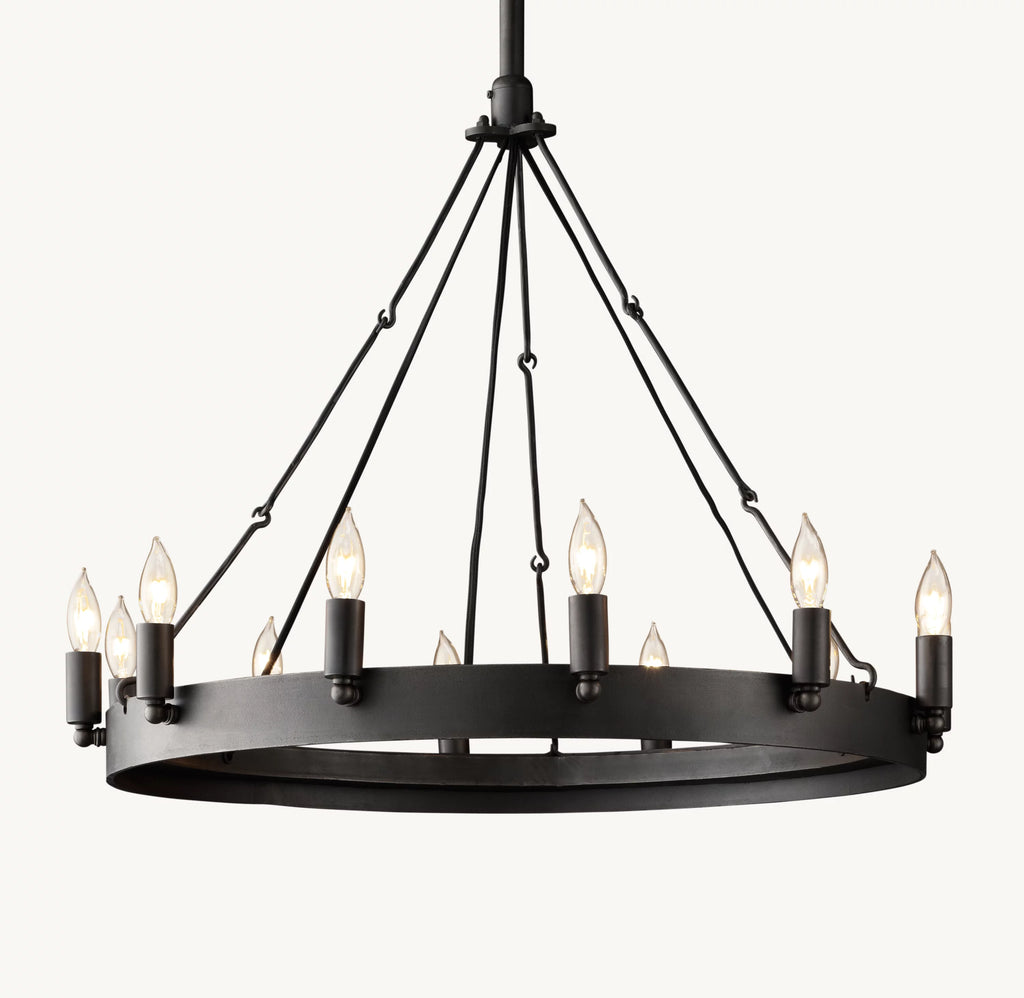 26 Inch Vintage Filament Bent Tip Candle Round Chandelier - Camino