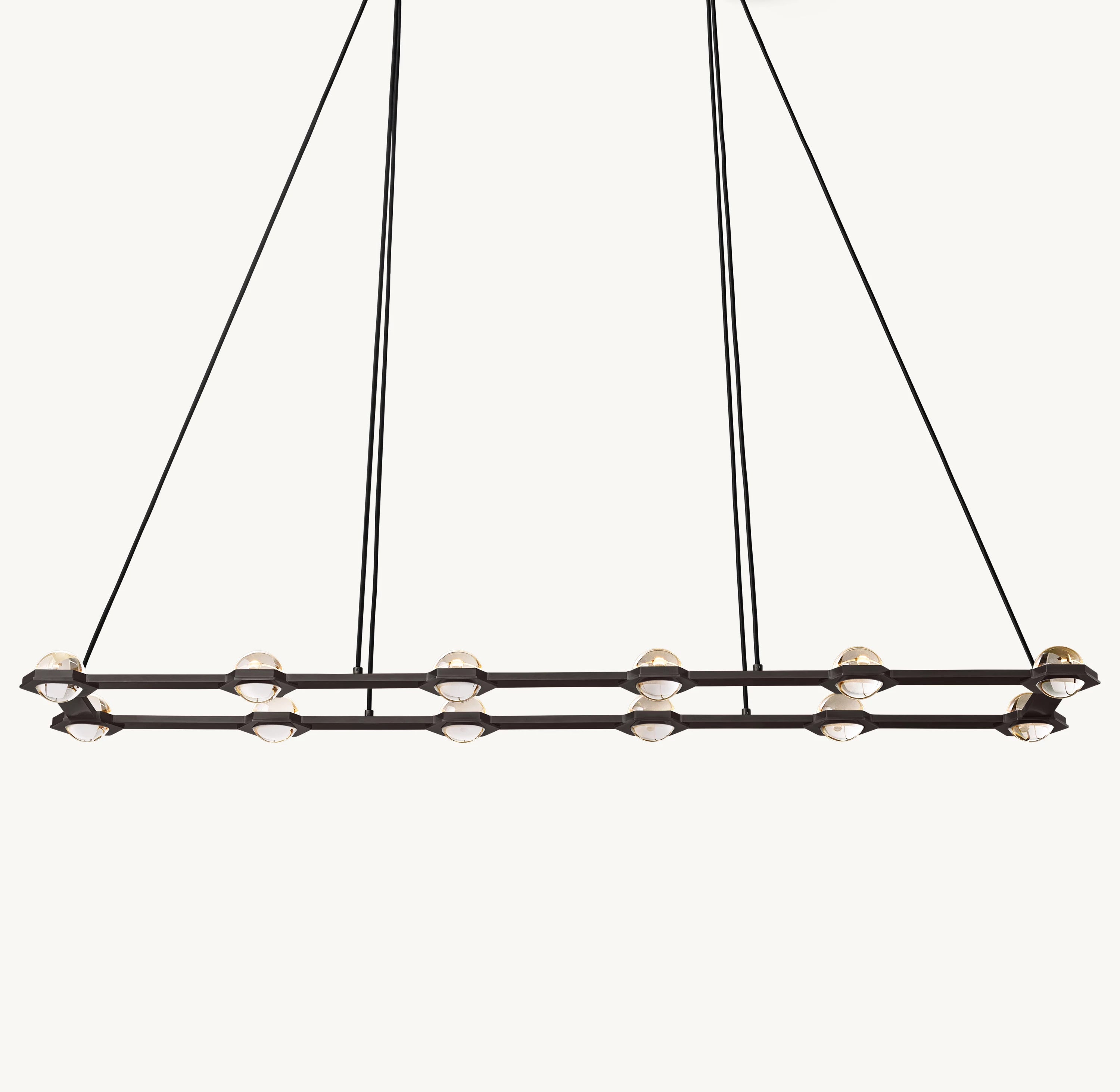 72 Inch Globe Crystal Rectangular Chandelier - Eclatant