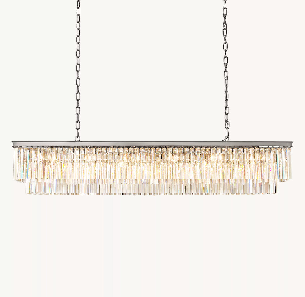 72 Inch Crystal Prism Rectangular Chandelier - Odeon