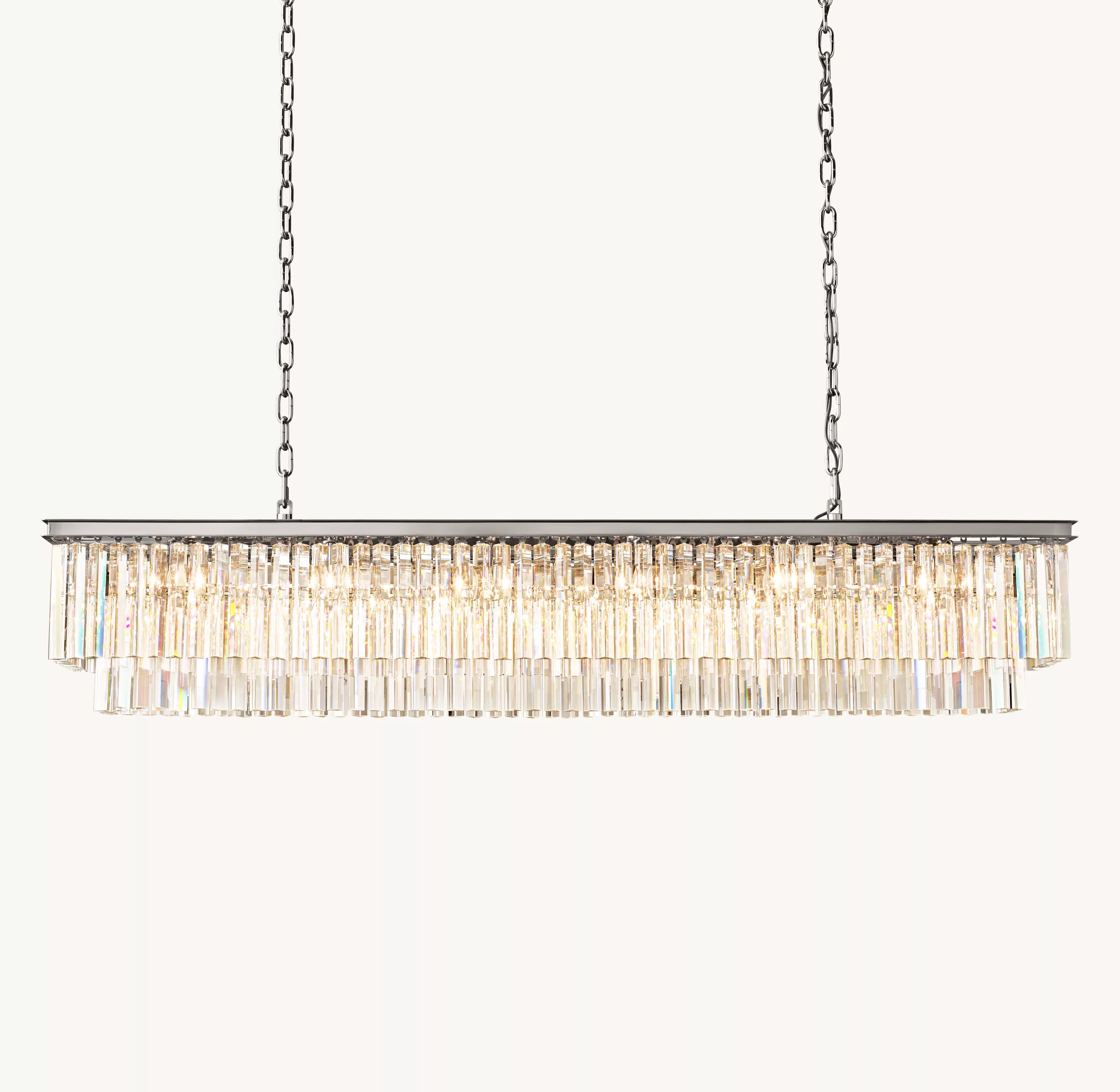 72 Inch Crystal Prism Rectangular Chandelier - Odeon