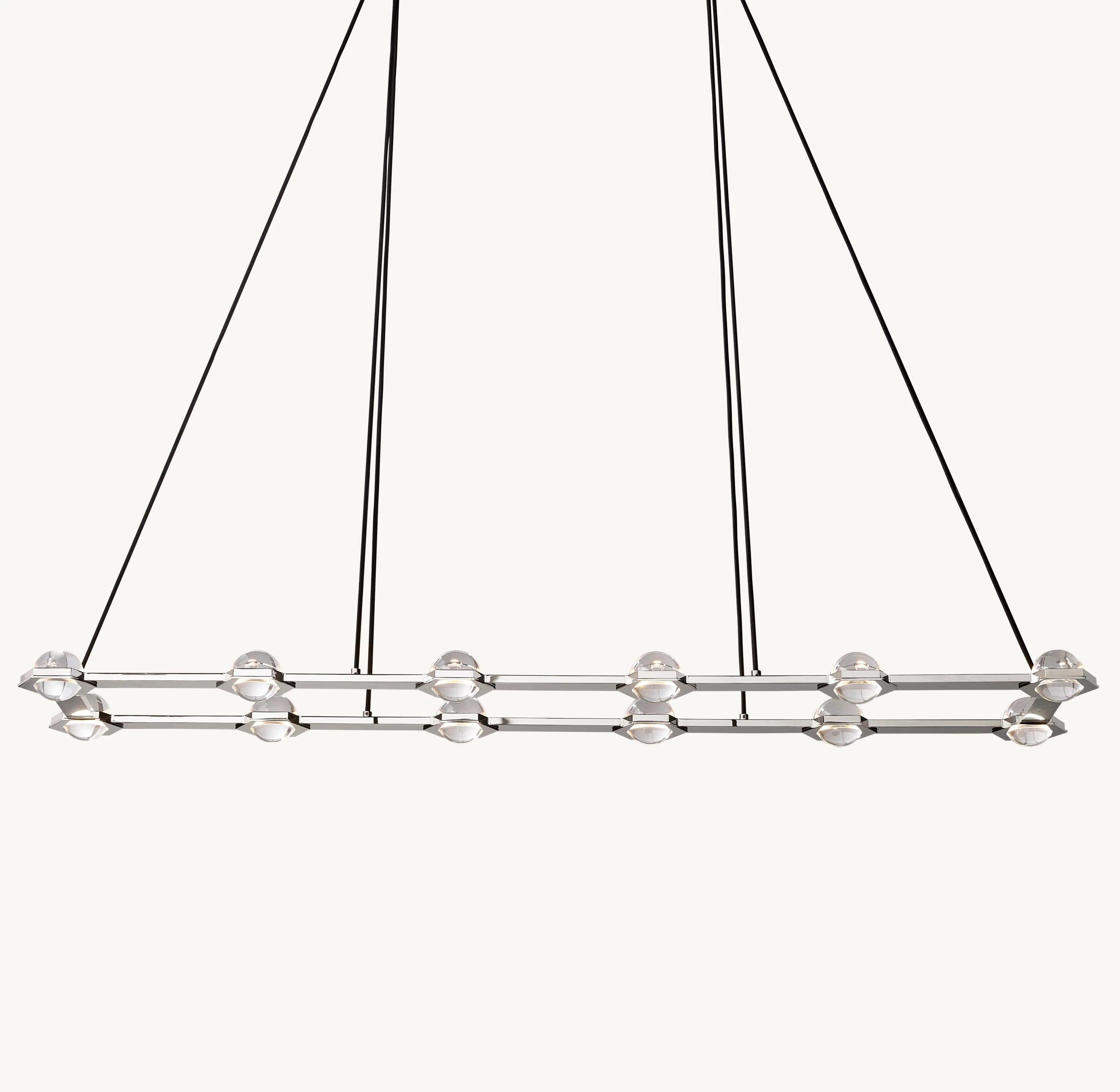 72 Inch Globe Crystal Rectangular Chandelier - Eclatant