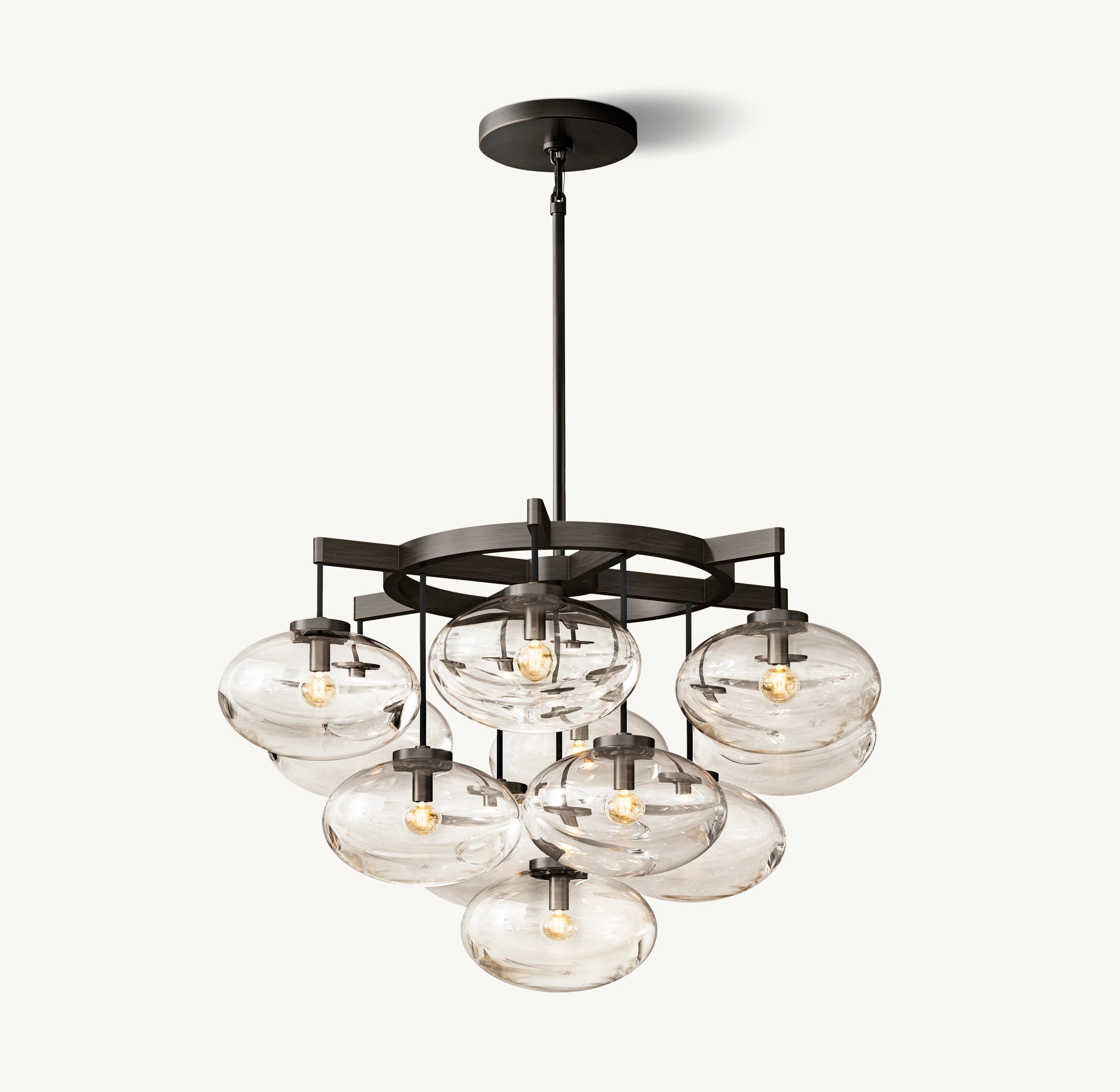 36 Inch Globe Glass Cluster Chandelier - Cabrette