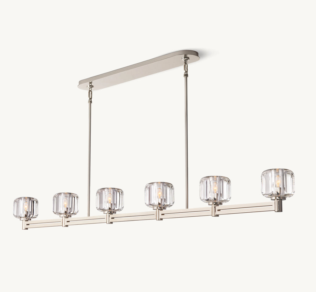 72 Inch Crystal Linear Candle Chandelier - Demaret