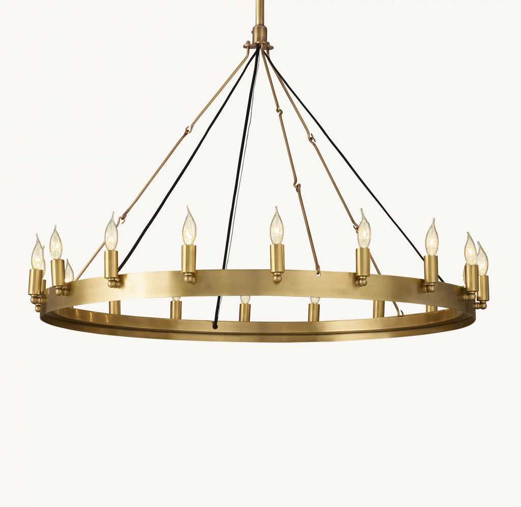 38 Inch Vintage Filament Bent Tip Candle Round Chandelier - Camino