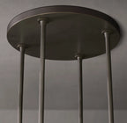 36 Inch Cylindrical Milk Glass Round Chandelier - Ravelle