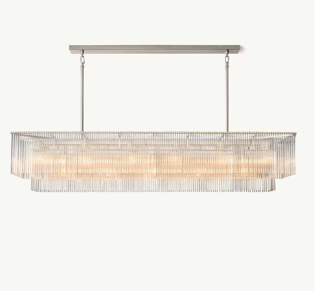 72 Inch Crystal Rod Rectangular Chandelier - Amadeo