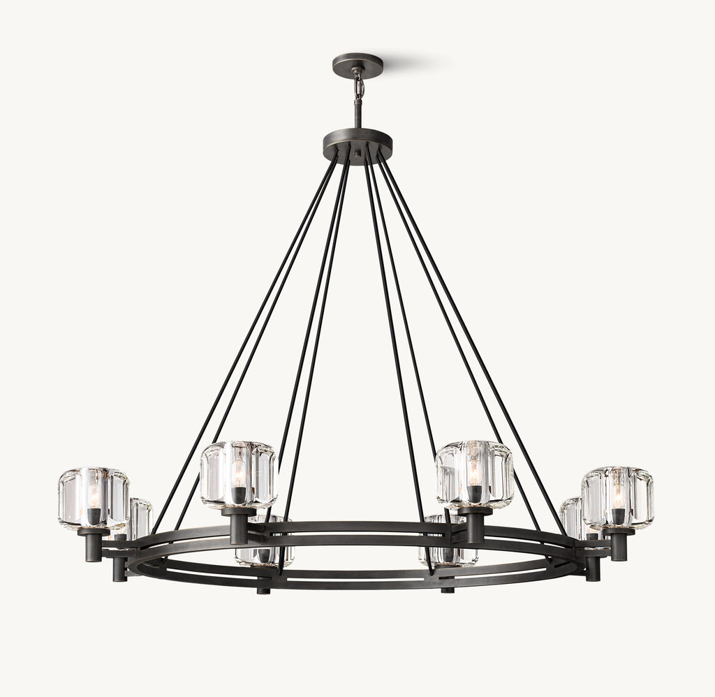 48 Inch Crystal Round Candle Chandelier - Demaret