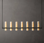 54 Inch Cylindrical Milk Glass Linear Chandelier - Ravelle