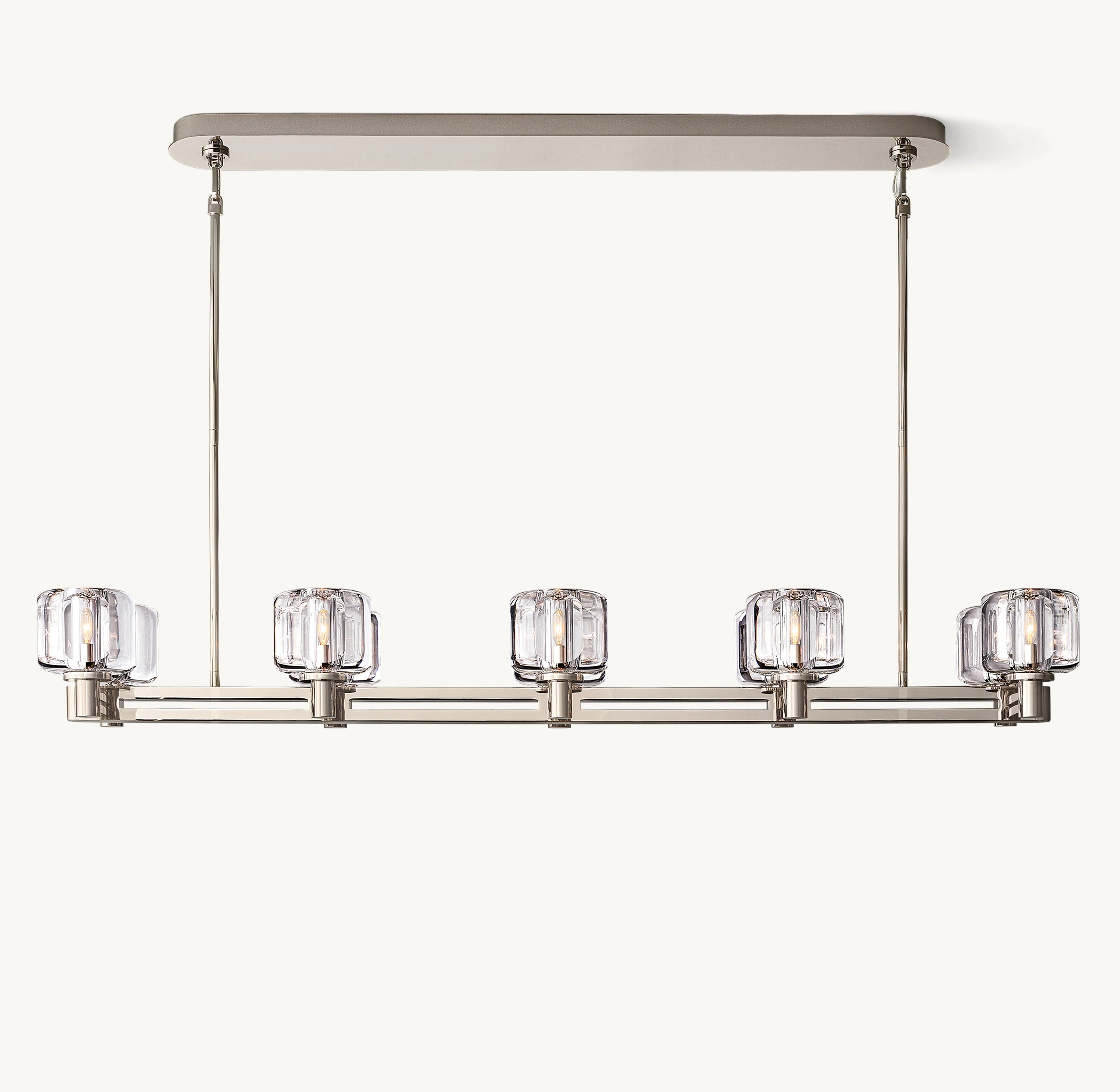 54 Inch Crystal Double Linear Candle Chandelier - Demaret