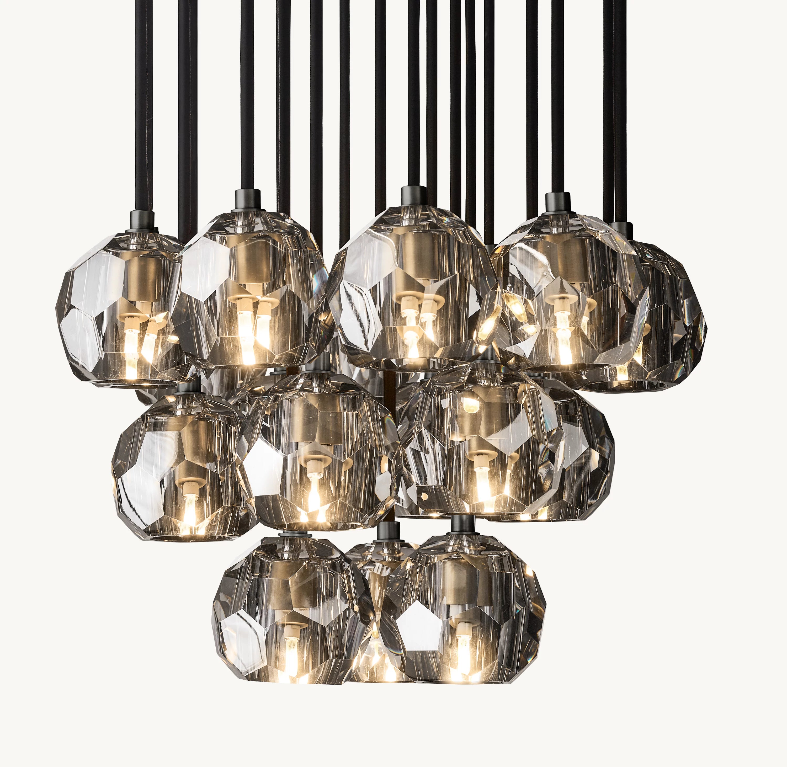 19 Inch Smoked Crystal Cluster Chandelier – Boule
