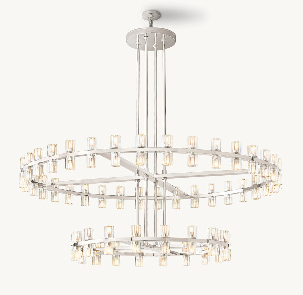 60 Inch Hexagonal Crystal Tiered Chandelier – Arcachon