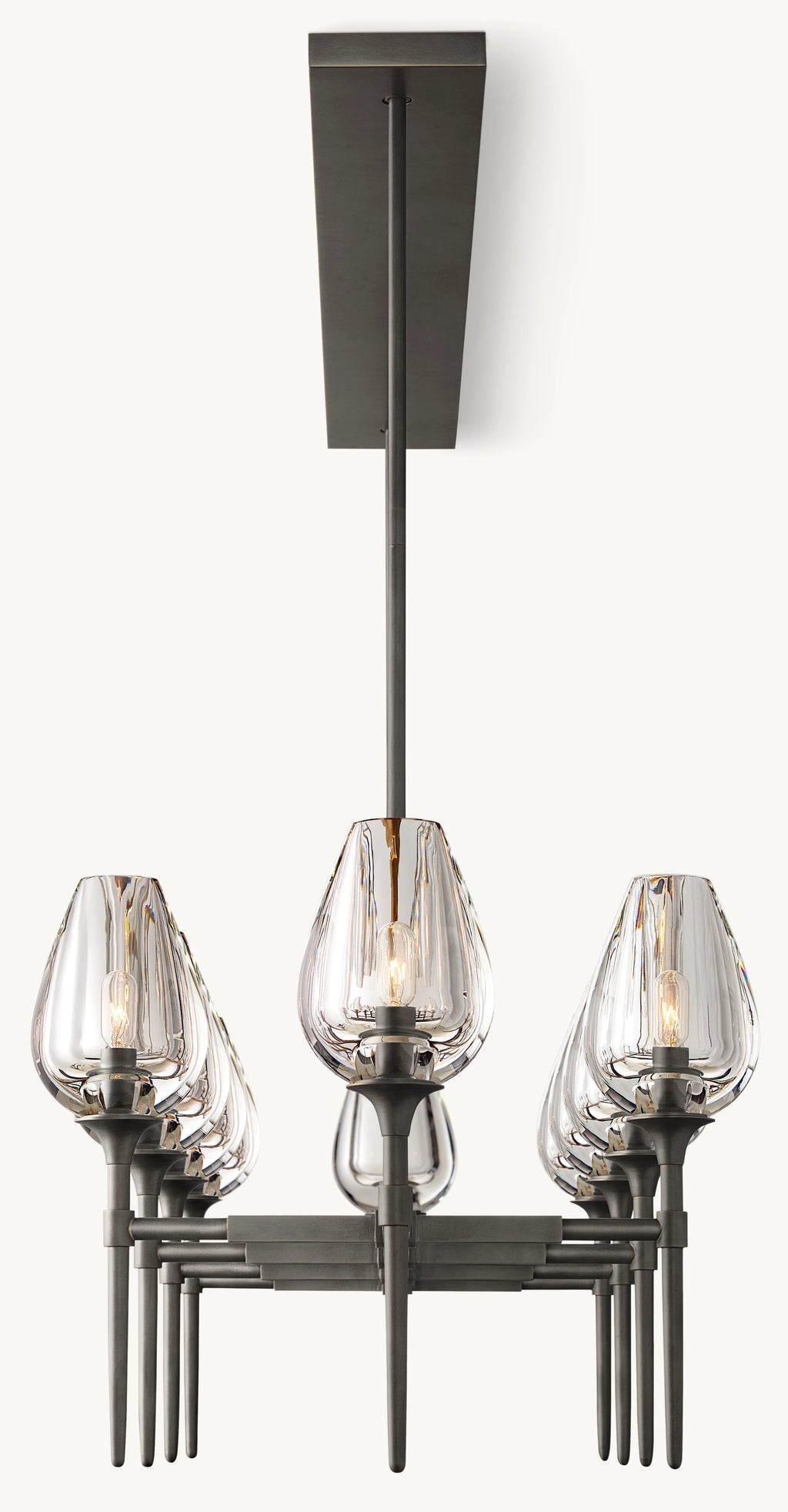 65 Inch Torchiere Crystal Linear Chandelier - Tulip