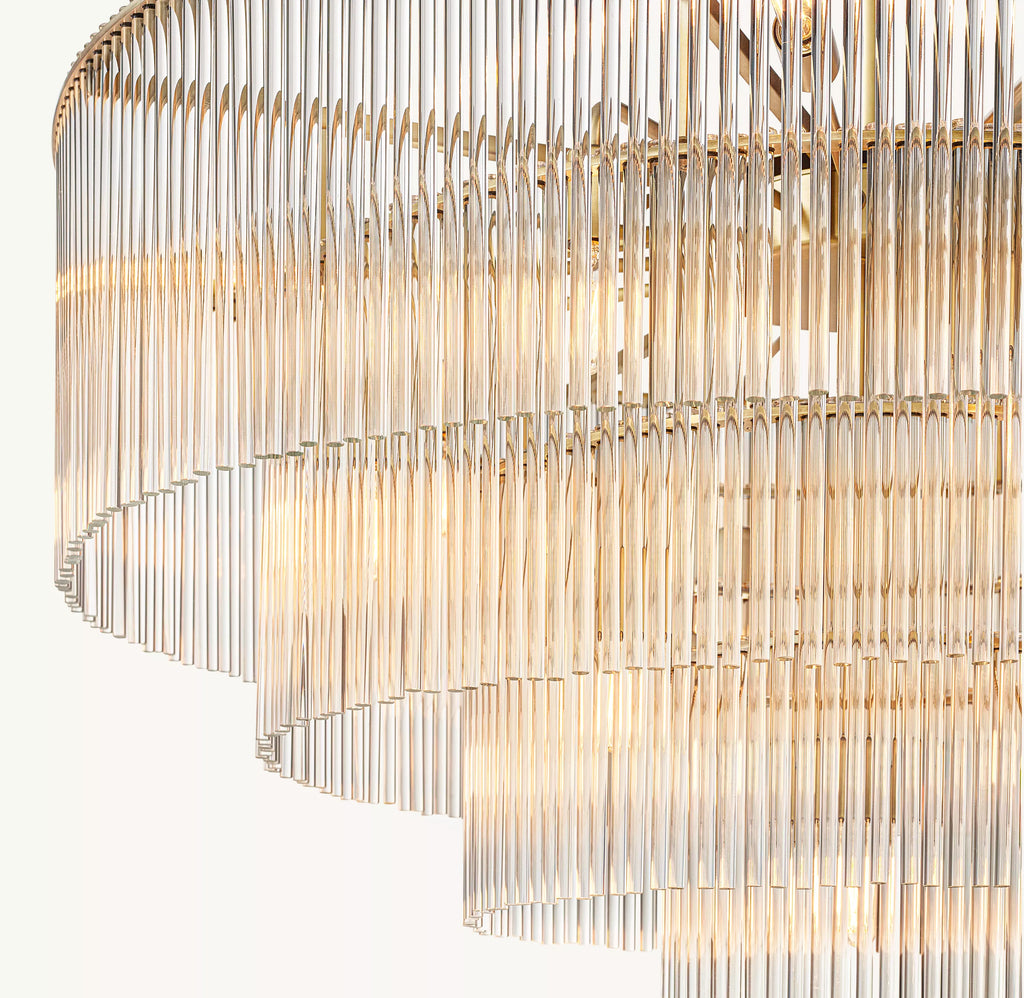 40 Inch Crystal Rod Tiered Chandelier - Amadeo