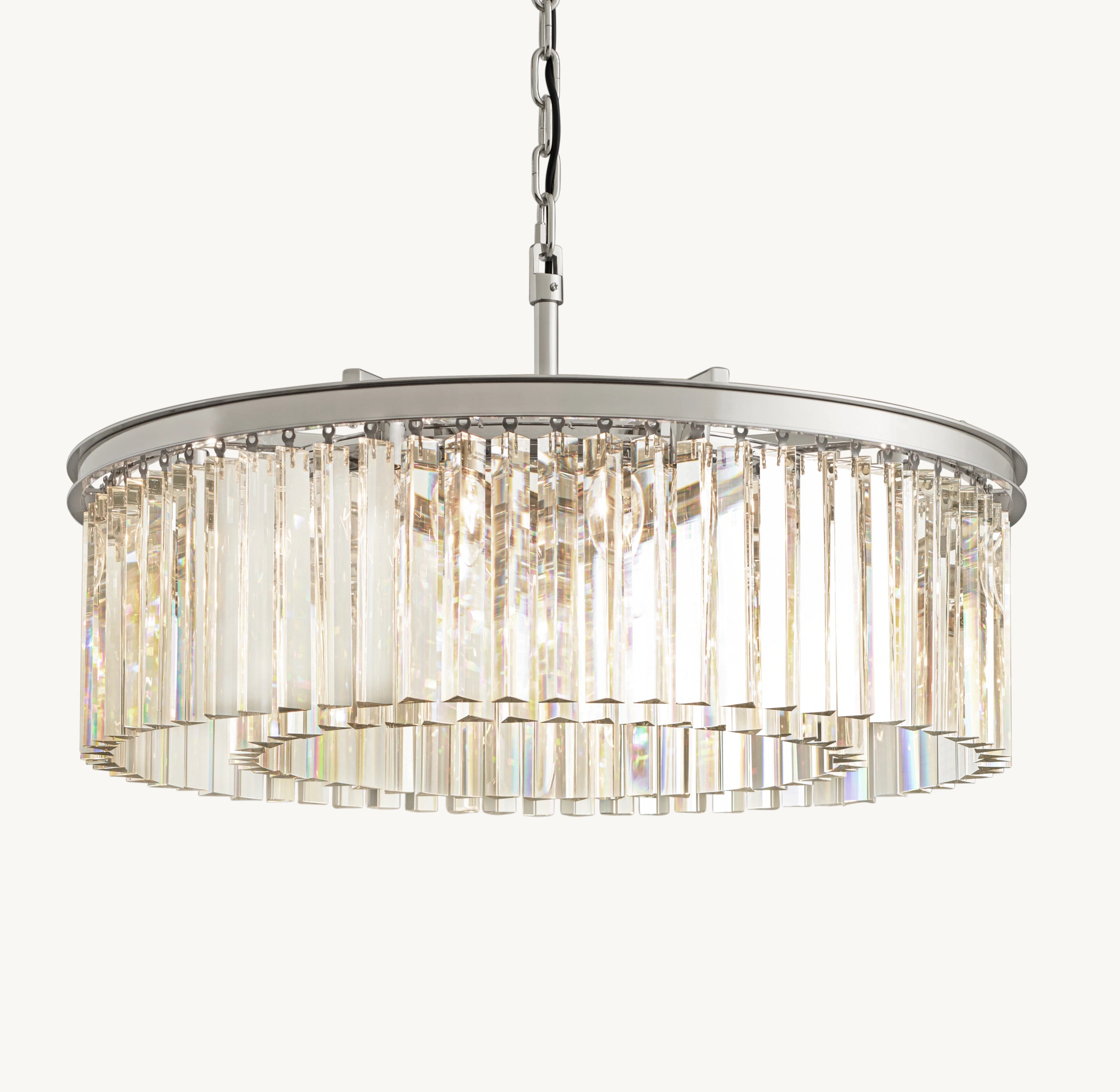 32 Inch Crystal Prism Round Chandelier - Rhys