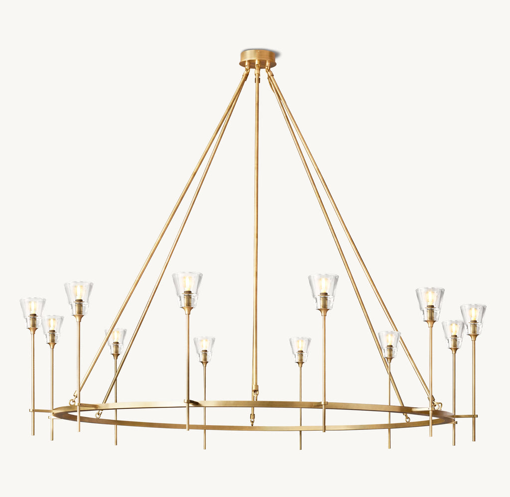 70 Inch Torch Round Chandelier - Verre