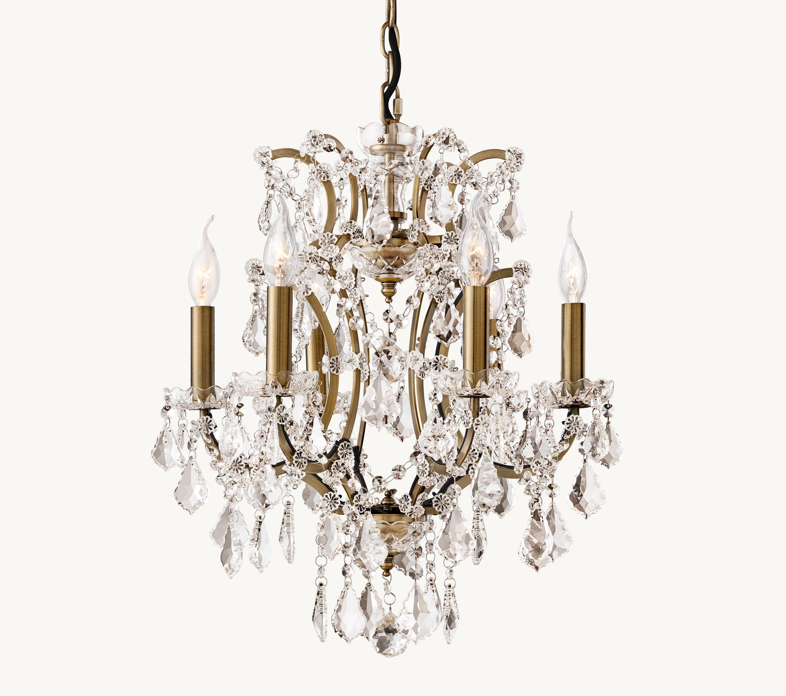 18 Inch Candelabra Crystal Chandelier - Rococo