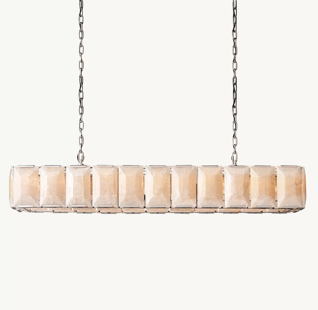 74 Inch Alabaster Rectangular Chandelier – Harlow
