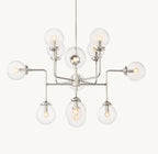 34 Inch Clear Glass Sputnik Globe Chandelier - Bistro