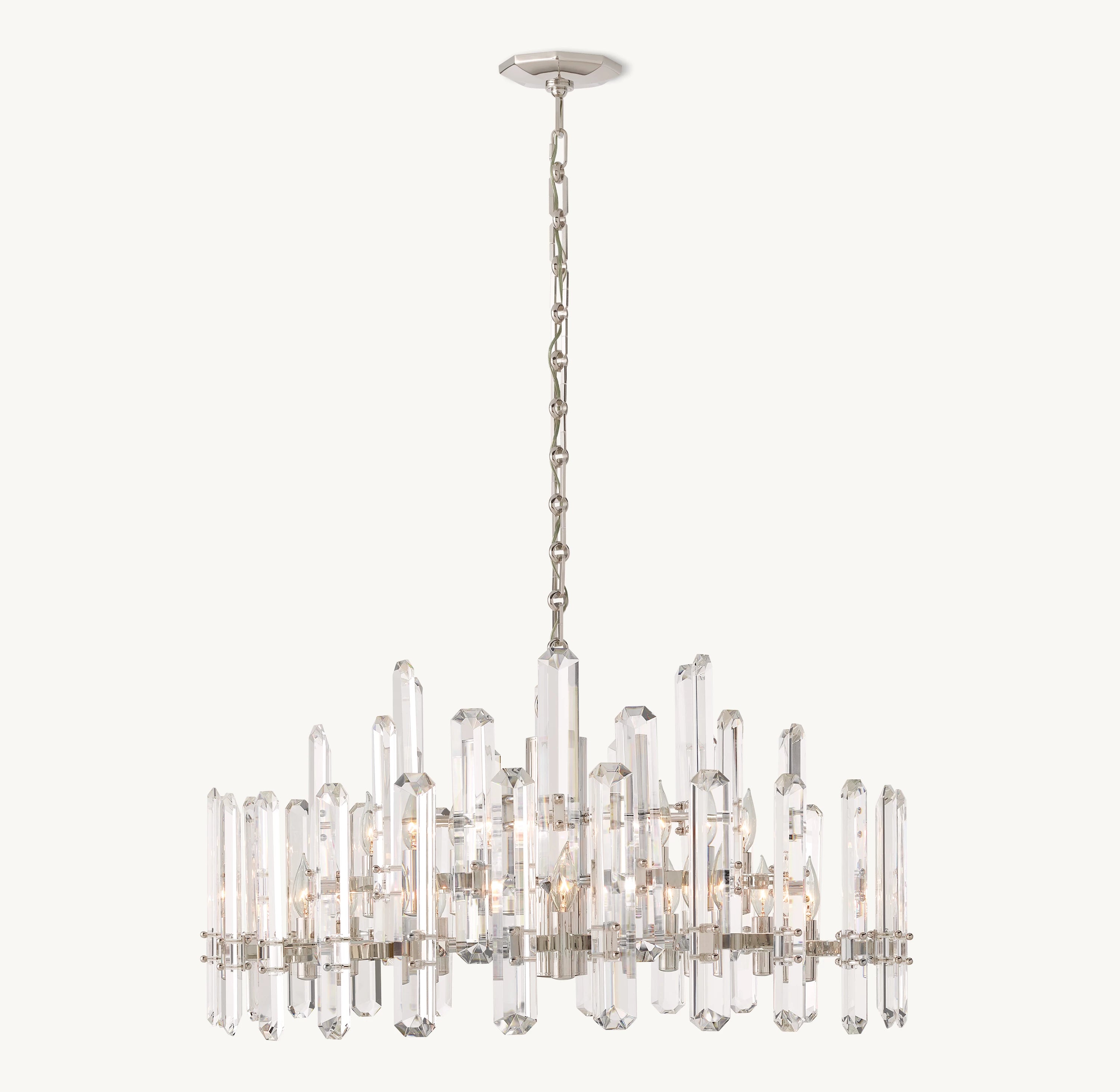 36 Inch Crystal Prism Round Chandelier - Bonnington