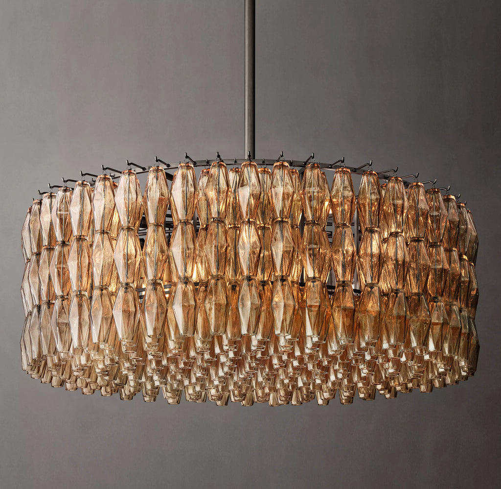 46 Inch Smoked Murano Glass Round Chandelier - Chiara