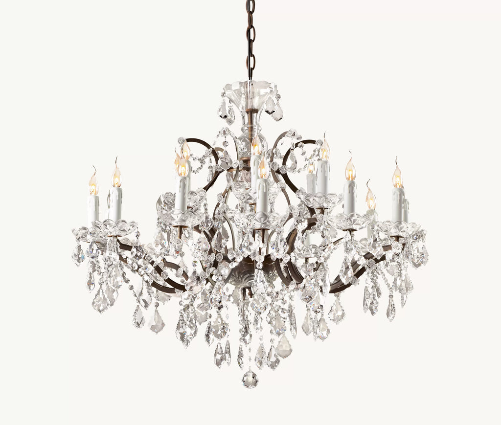 33 Inch Candelabra Crystal Chandelier - Rococo