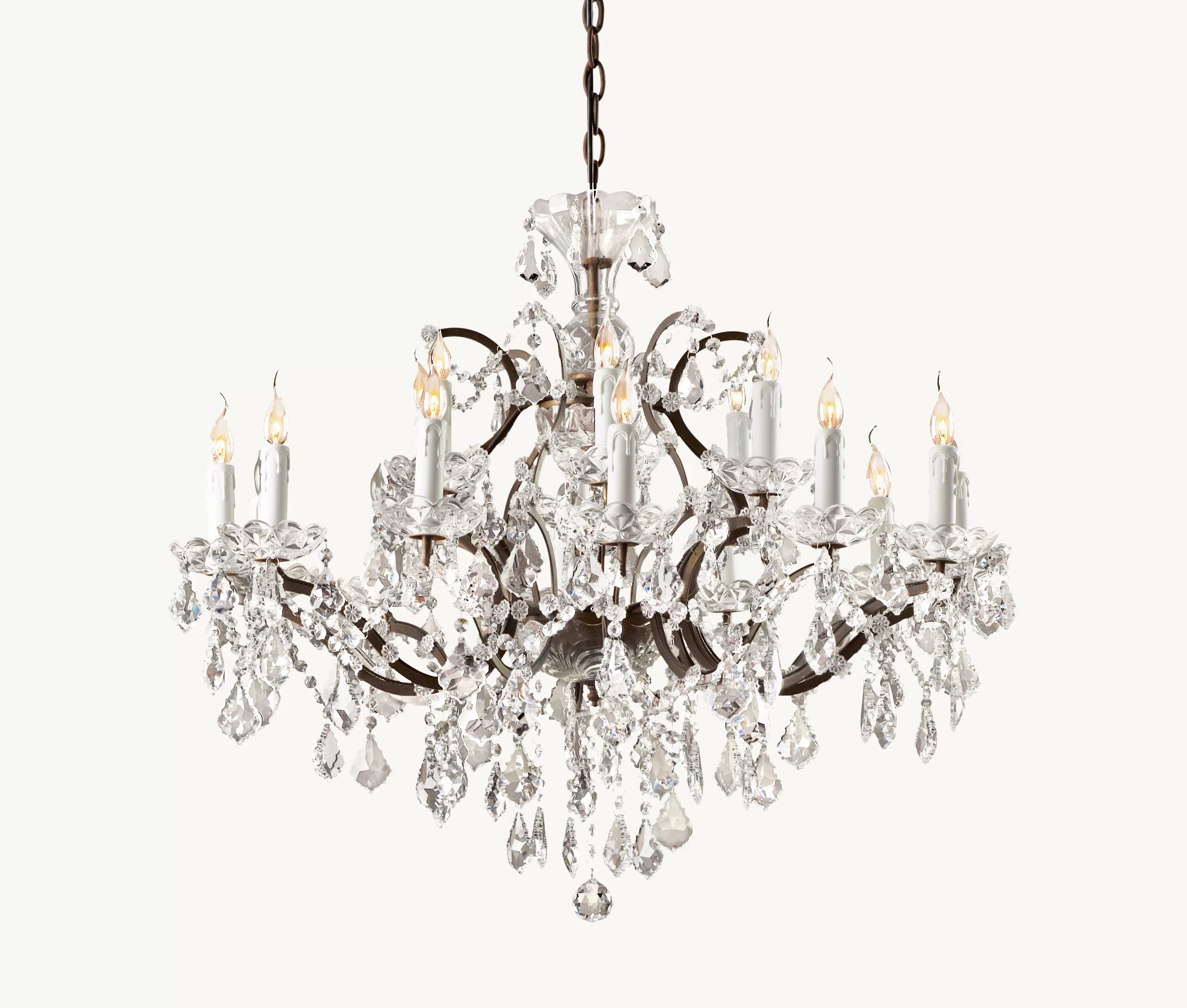 33 Inch Candelabra Crystal Chandelier - Rococo
