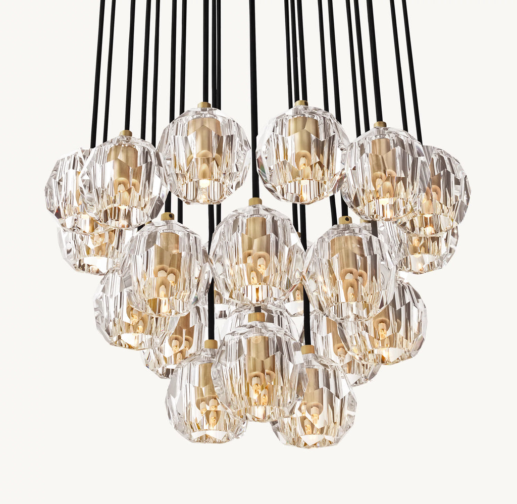 24 Inch Crystal Cluster Chandelier – Boule