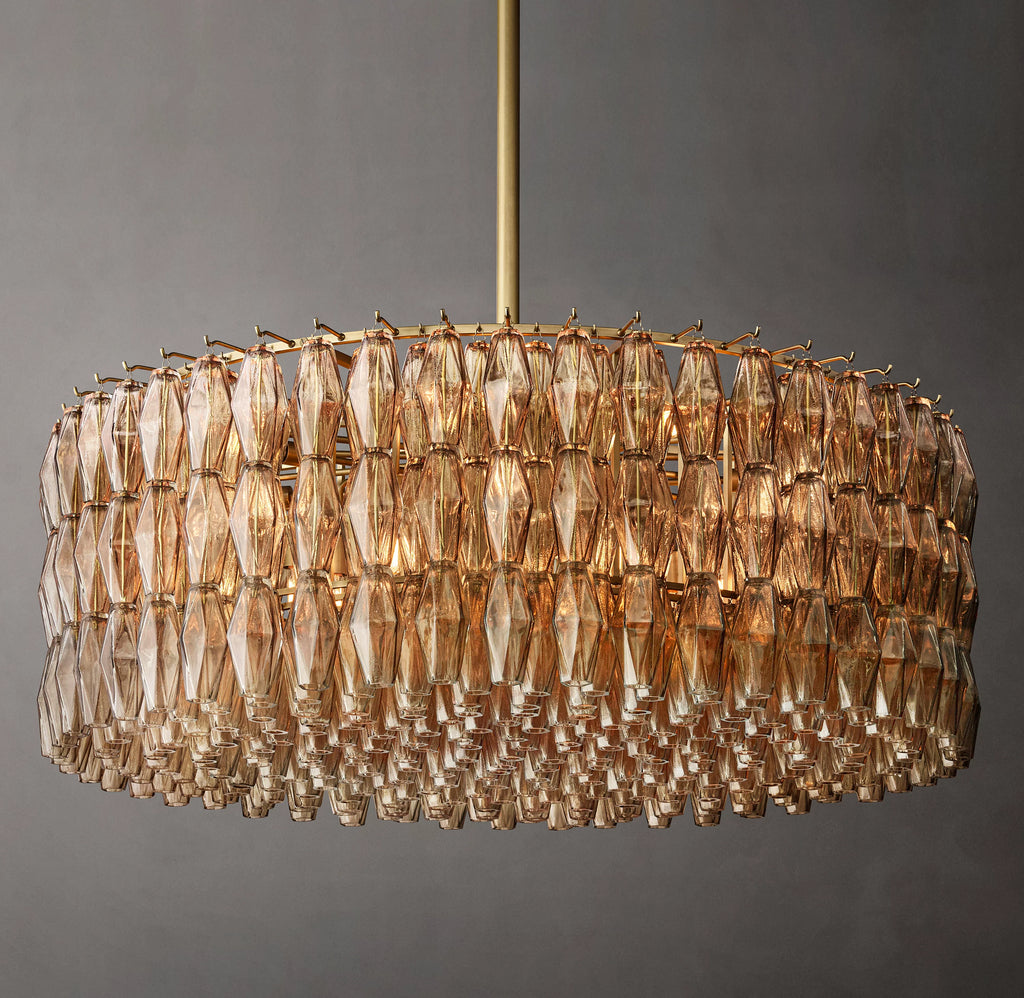 46 Inch Smoked Murano Glass Round Chandelier - Chiara