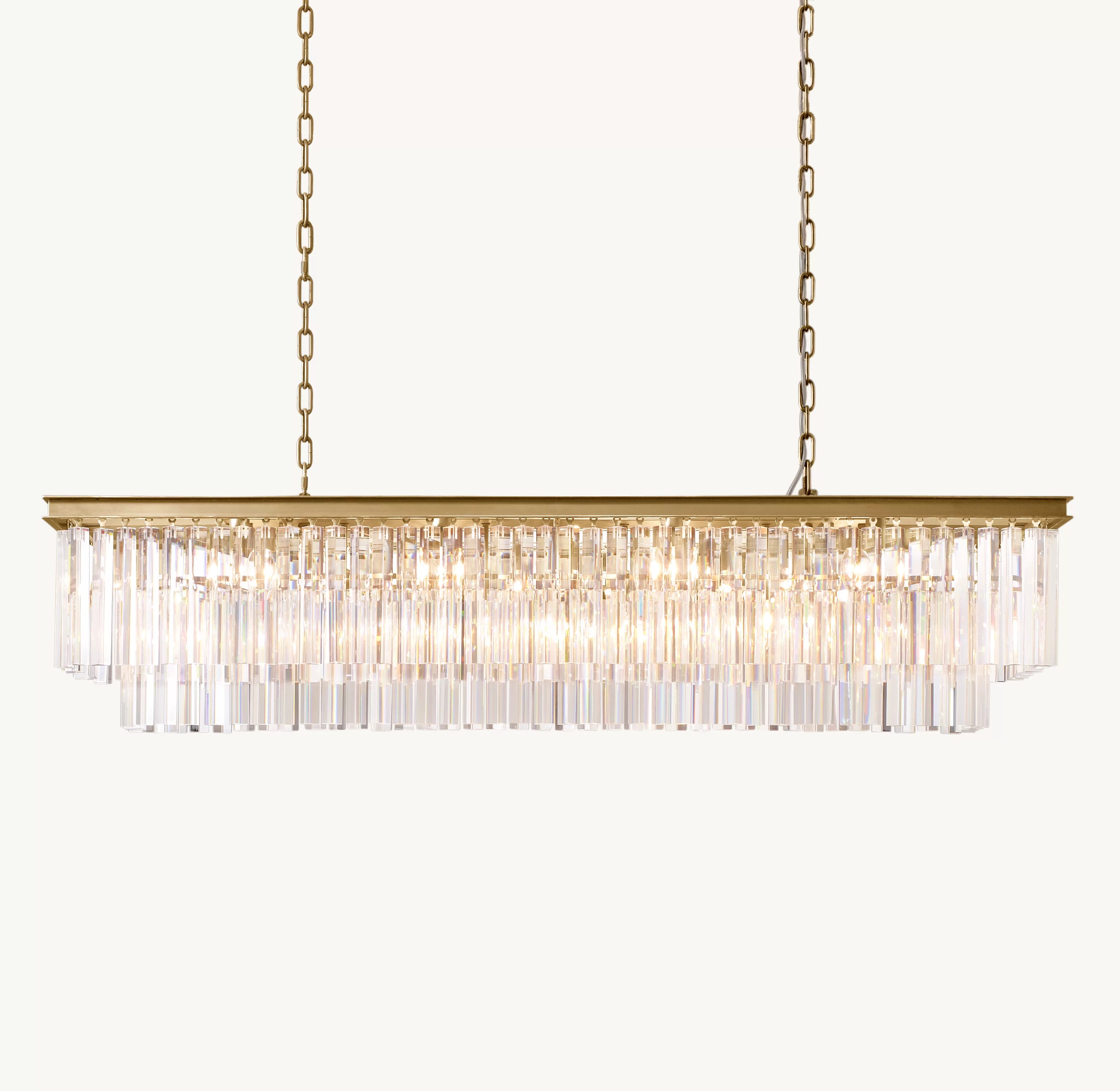 59 Inch Crystal Prism Rectangular Chandelier - Odeon