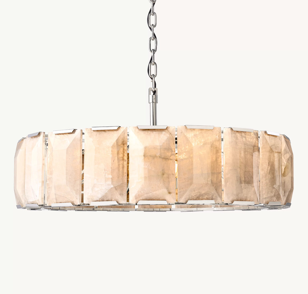 43 Inch Alabaster Round Chandelier – Harlow